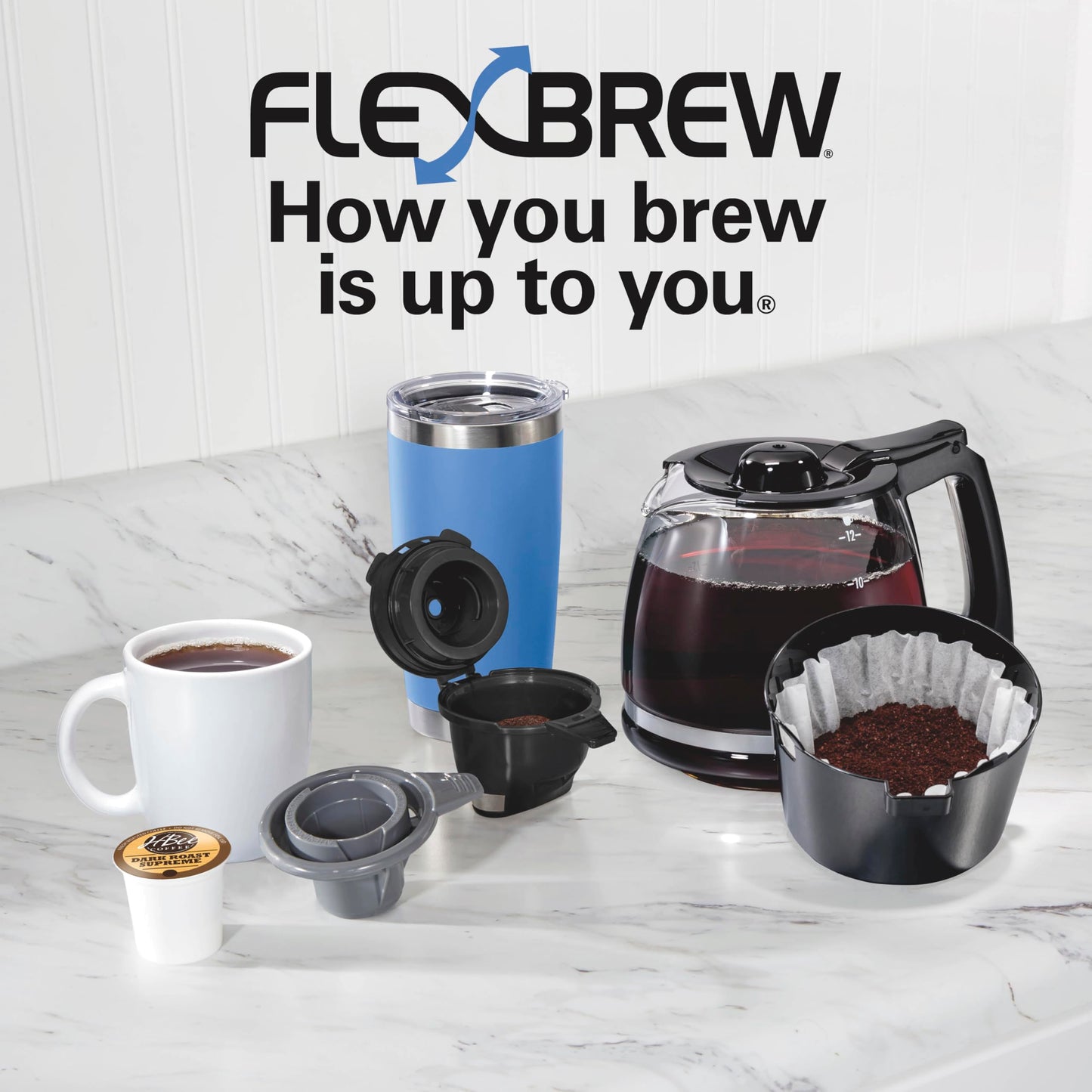 HAMILTON BEACH FlexBrew Trio Coffee Maker - K-Cup & Ground Compatible