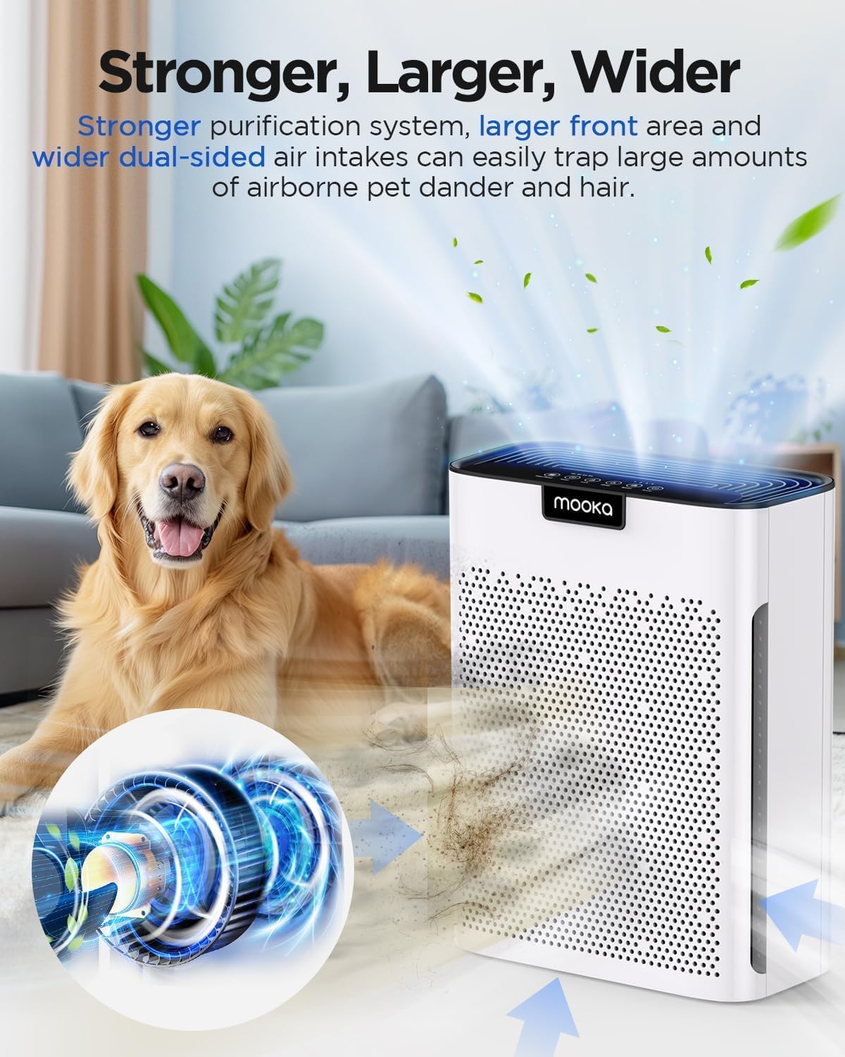 MOOKA KJ190 H13 HEPA Air Purifier for Large Rooms