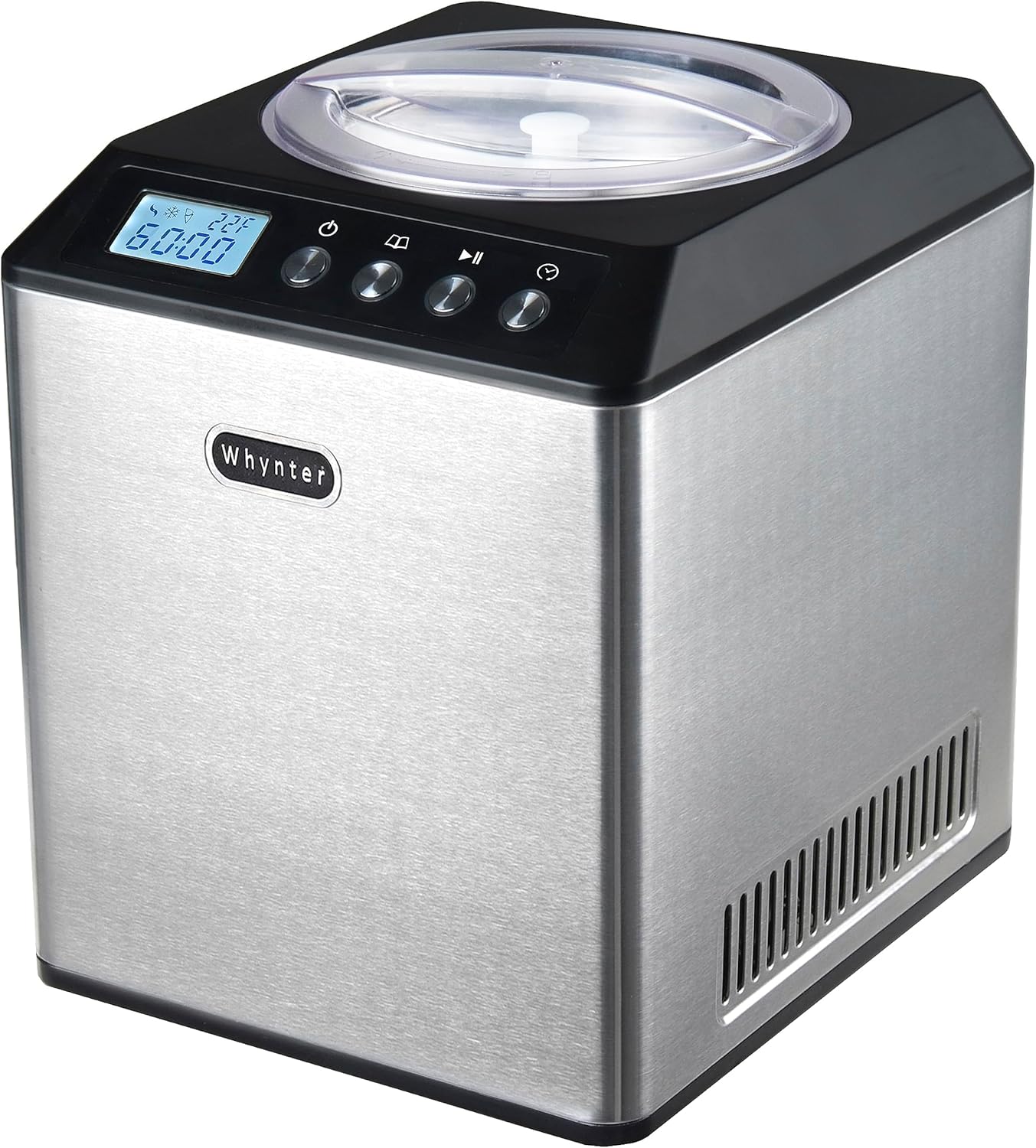 Whynter 2.1 Qt Ice Cream Maker, Built-In Compressor, Stainless Steel