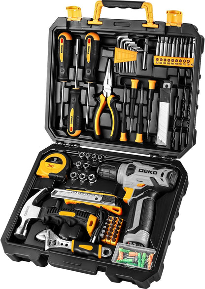 Tool SetTool Kit with 8V Cordless Drill,Tool Box with Drill,Hand Drill Set for Men & Women,Home Tool Kits for House Repair,Handyman,DIY 126 Piece