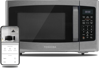 TOSHIBA 4-in-1 ML-EC42P(SS) Countertop Microwave Oven, Smart Sensor, Convection, Air Fryer Combo, Mute Function, Position Memory 13.6" Turntable, 1.5 Cu Ft, 1000W, Silver