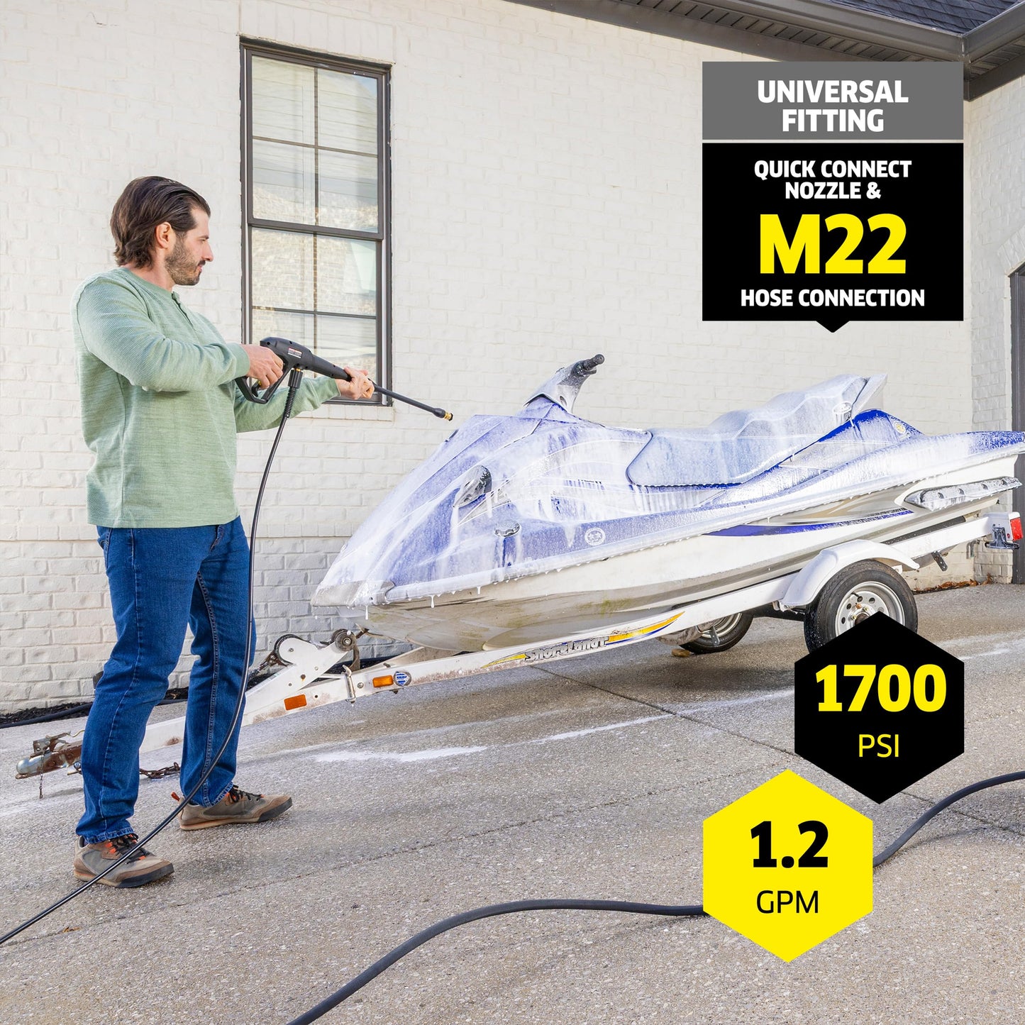 KÄRCHER K1700 Pressure Washer with 3 Nozzles & Detergent Tank