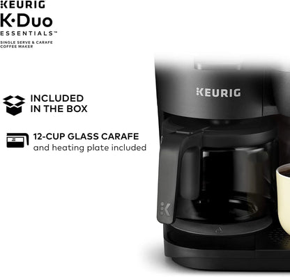 Duo Single Serve K-Cup Pod & Carafe Coffee Maker, Black