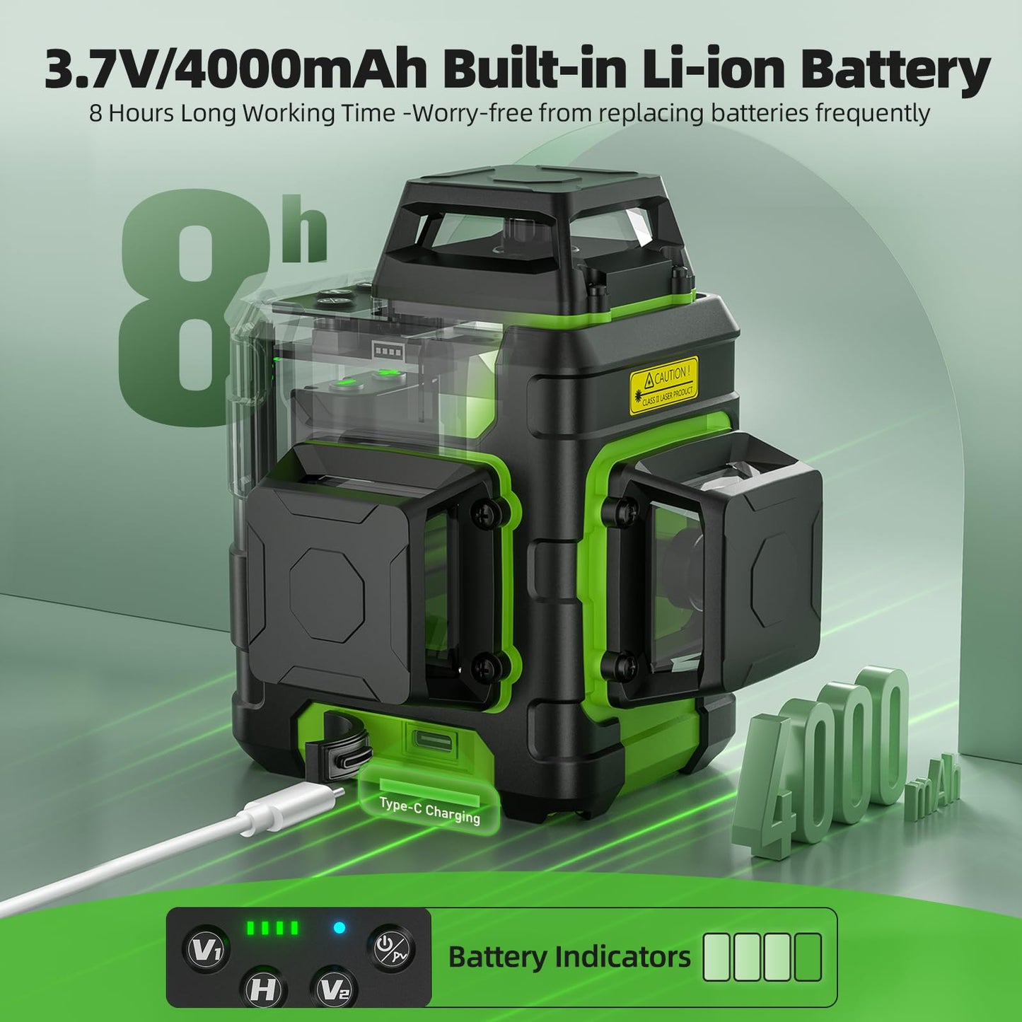 HUEPAR Laser Level 360 - Rechargeable Green 3x360° Tool