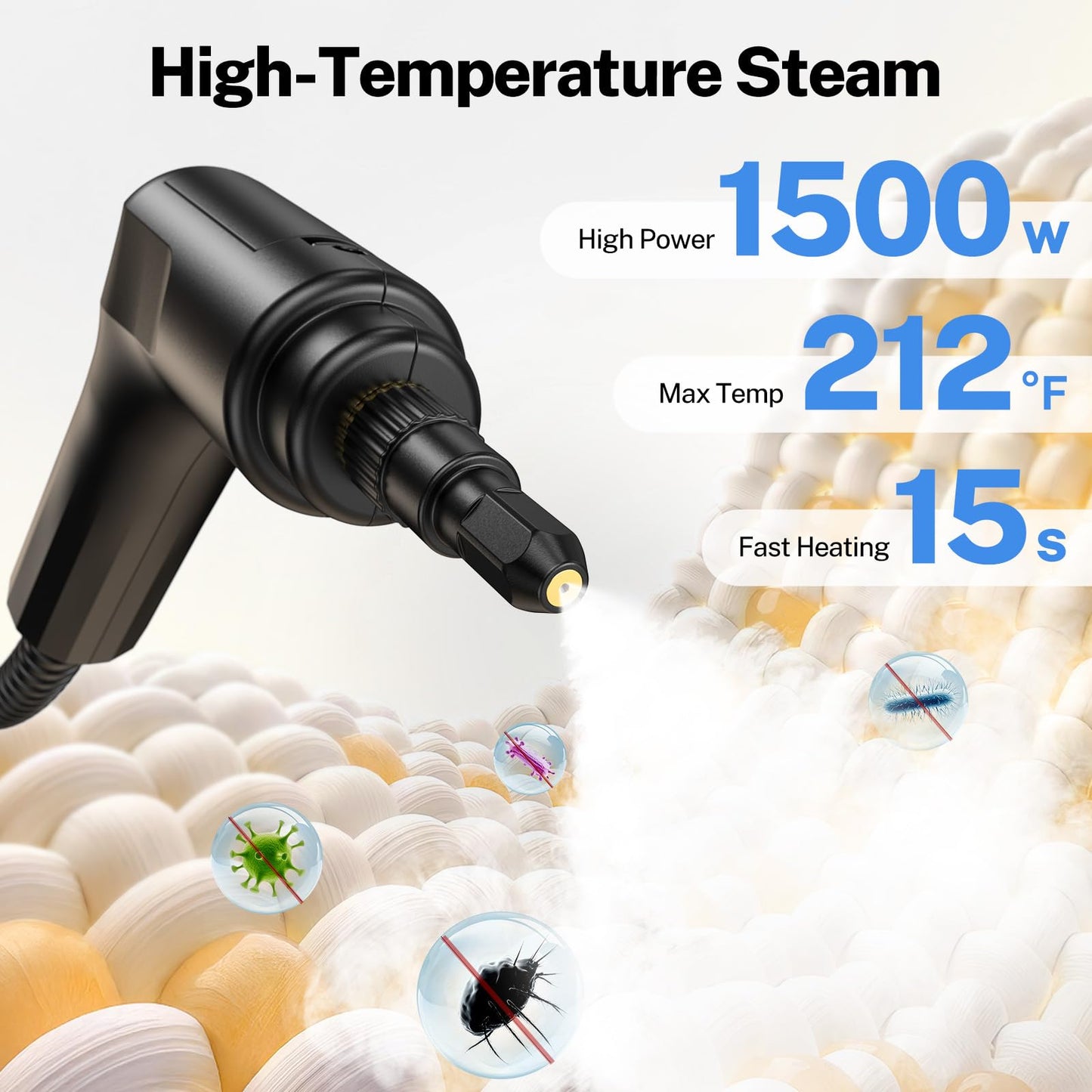 ODSD Steam Cleaner for Home & Car - 3-Level Adjustable