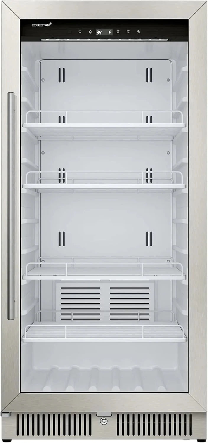 EdgeStar VBM101 22" Wide 10.1 Cu. Ft. Commercial Beverage Merchandiser – Stainless Steel, Temp Alarm, Reversible Door