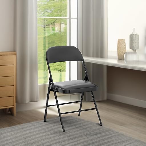 NAZHURA 4 Pack Folding Chairs with Padded Cushion
