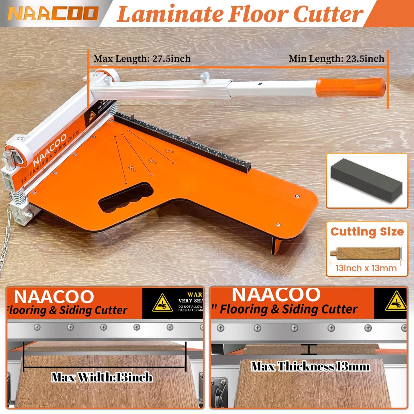 NAACOO NAACOO 13” Vinyl Floor Cutter for Laminate & LVP