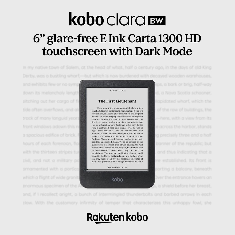 KOBO Clara BW eReader | 6" Touchscreen | Waterproof | 16GB