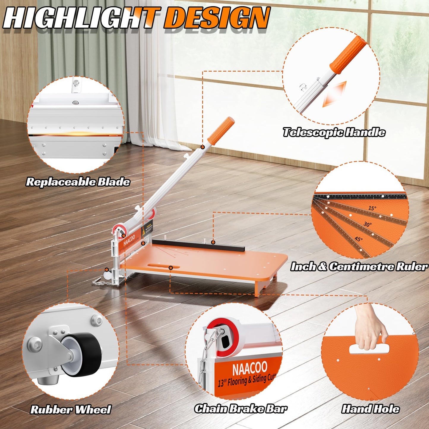 NAACOO NAACOO 13” Heavy Duty Vinyl Floor Cutter Tool