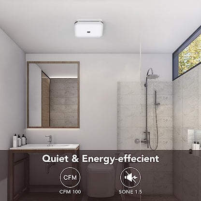OREiN Bathroom Exhaust Fan with Light, 26W Bathroom Fan with LED Light