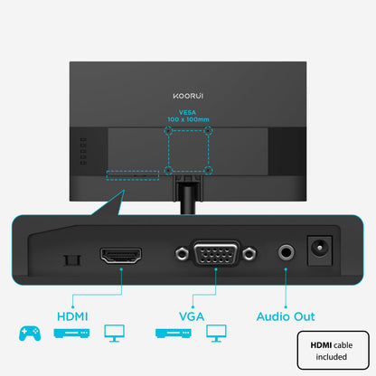 KOORUI E2412F 24" Full HD Computer Monitor 100Hz VA