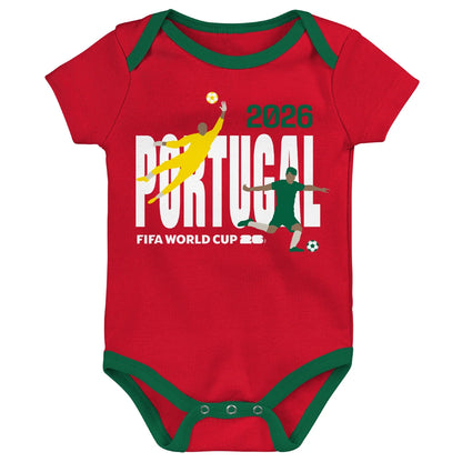FIFA World Cup 2026™ Portugal Onesie 3 Pack - Infant