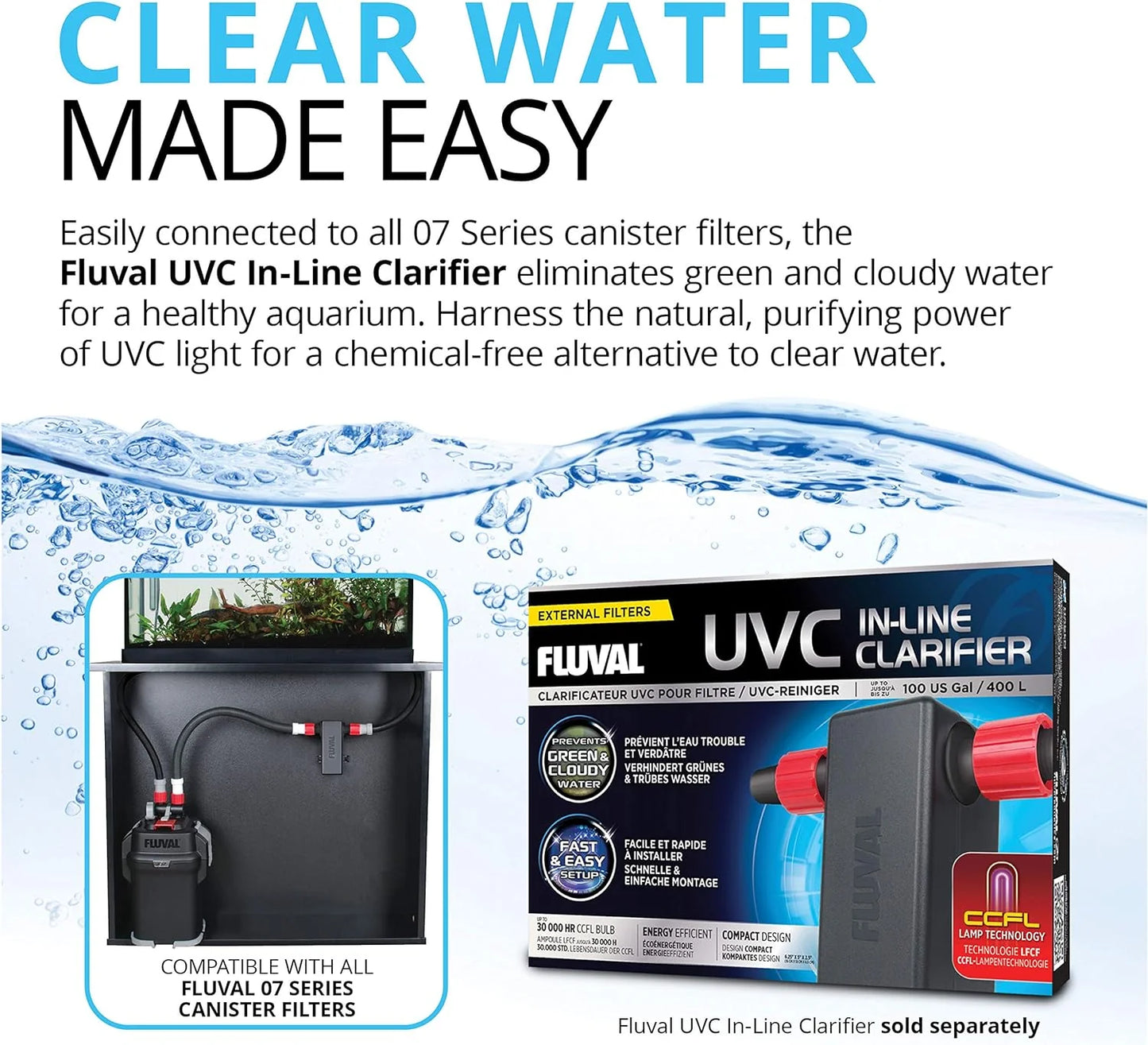 Fluval 407 Perfomance Canister Filter - for Aquariums Up to 100 Gallons - Aquarium Canister Filter