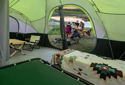 UNP Camping Tent 10-Person-Family Tents, Parties, Music Festival Tent, Big, Easy Up, 5 Large Mesh Windows, Double Layer, 2 Room, Waterproof, Weather Resistant, 18ft x 9ft x78in