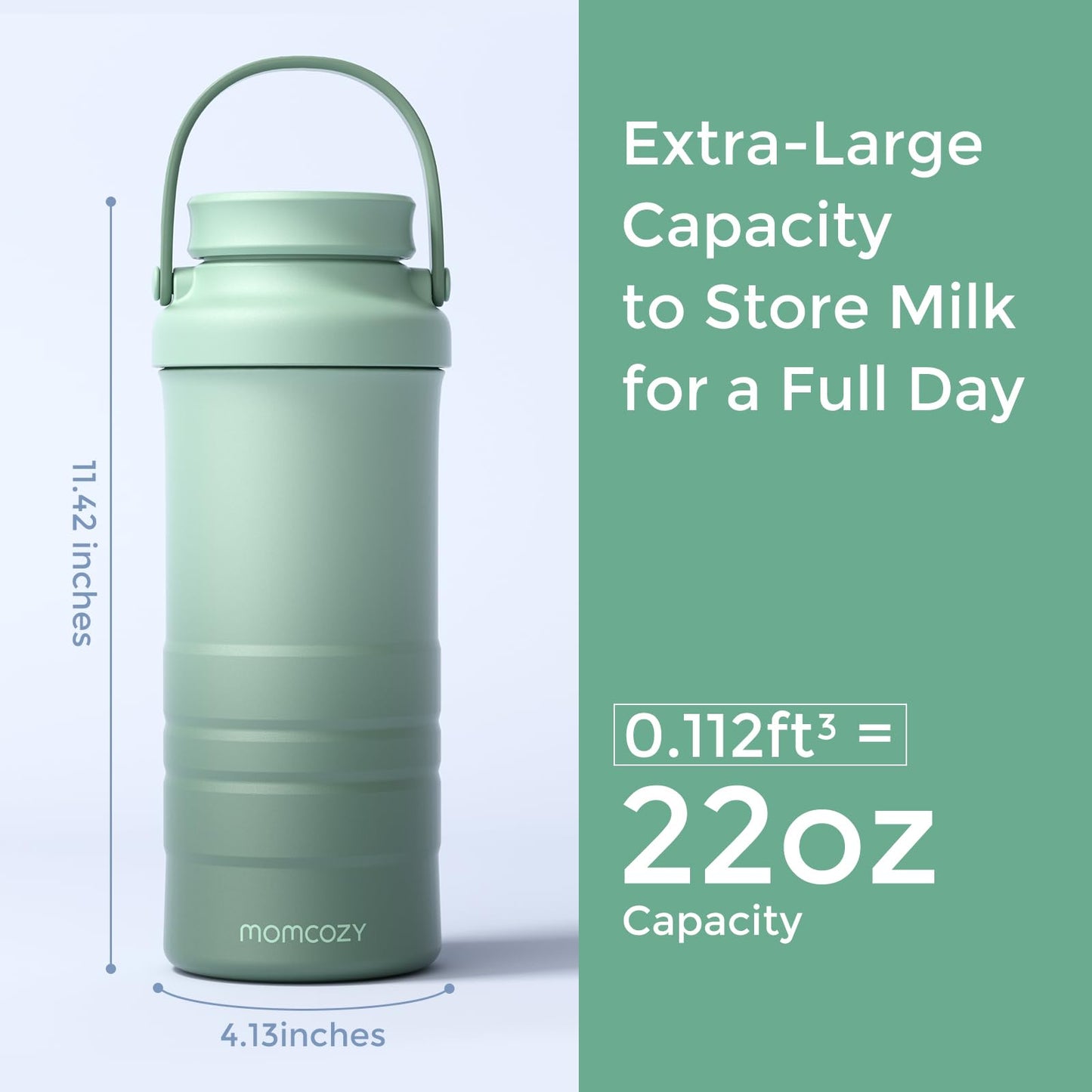 MOMCOZY 22oz Portable Breast Milk Cooler with 24-Hour Chill
