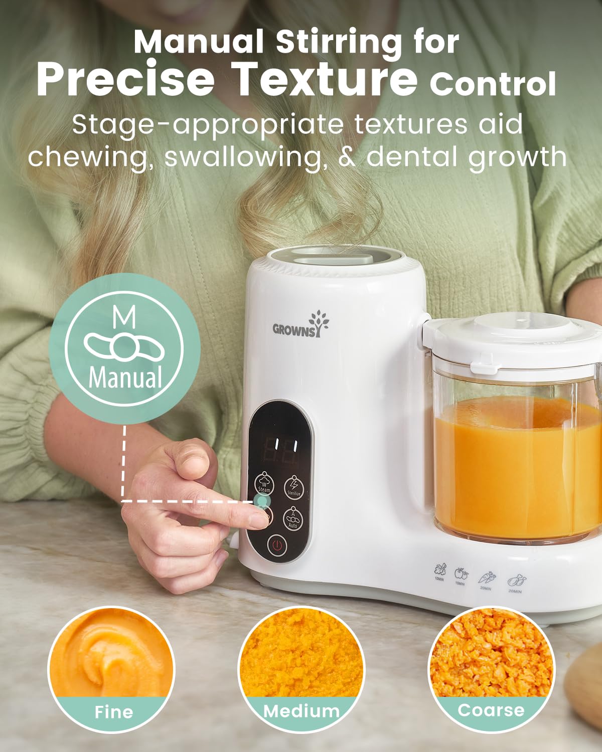 GROWNSY Baby Food Maker - One Step Steamer & Grinder