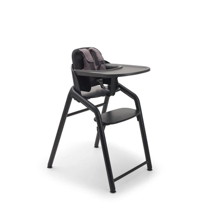 Wooden Baby High Chair, Adjustable in 1 Second, Easy to Clean, Safe and Ergonomic Highchair, Suitable from Birth in Combination with Newborn Set (Sold Separately), Black
