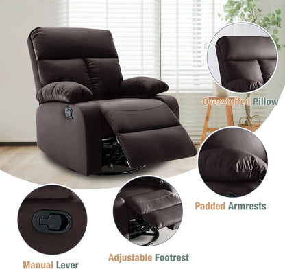 Small Swivel Rocker Recliner Chair for Compact Spaces