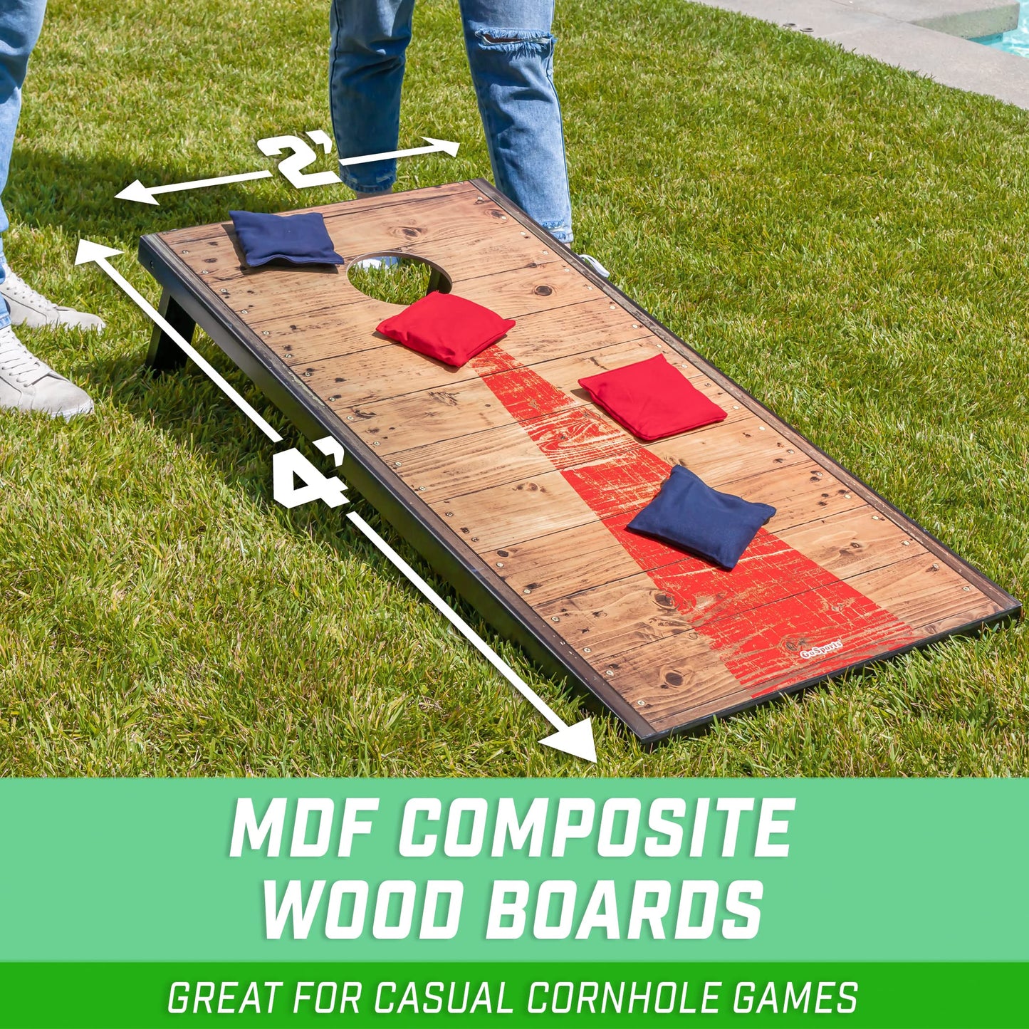 GOSPORTS Portable Cornhole Sets - 4x2 ft & 3x2 ft Options