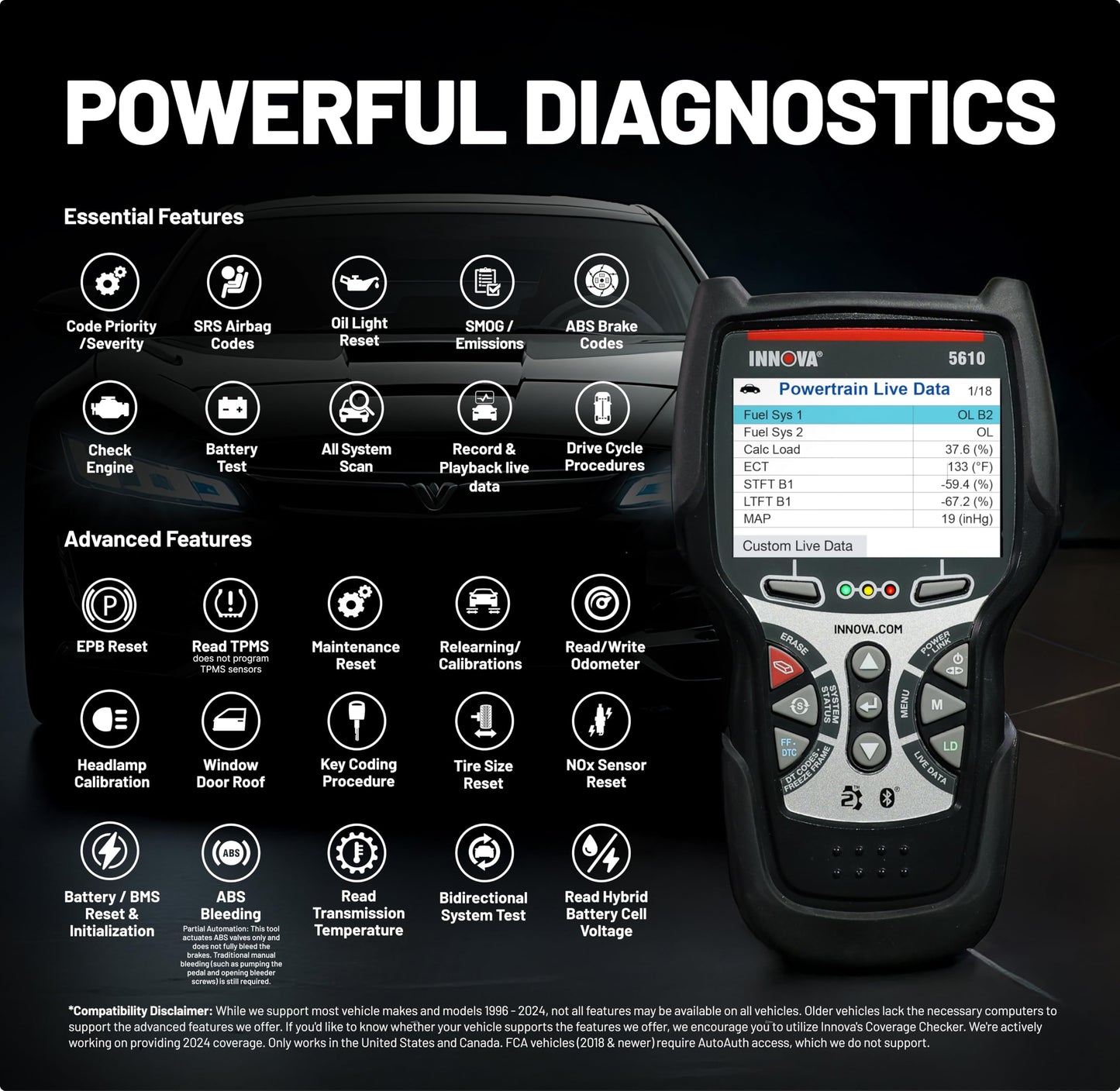 INNOVA 5610 OBD2 Bidirectional Scan Tool with Updates