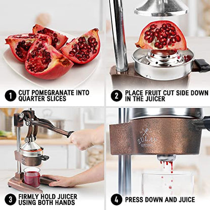 Zulay Kitchen Cast Iron Orange Juice Squeezer Heavy Duty, Easy to Clean, Professional Citrus Juicer Durable Stainless Steel Lemon Squeezer Sturdy Manual Citrus Press & Orange Squeezer (Copper): Home & Kitchen