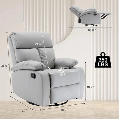 Small Swivel Rocker Recliner Chair for Compact Spaces