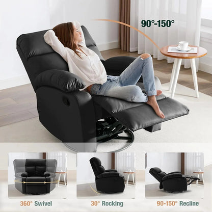 Small Swivel Rocker Recliner Chair for Compact Spaces