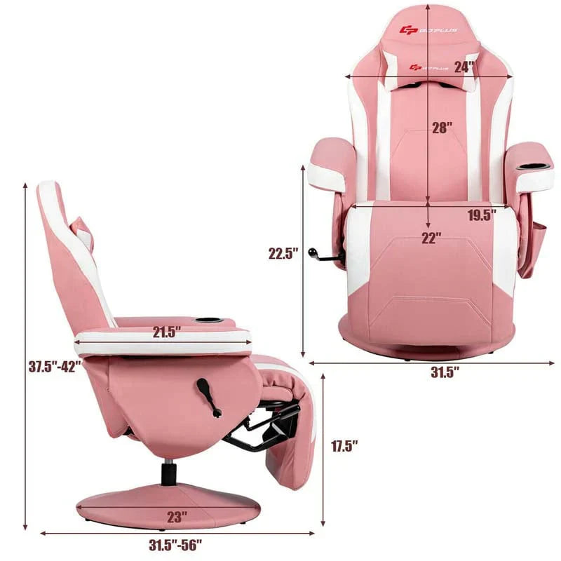 Pu Leather Massage Gaming Chair Ergonomic High Back Racing Style Gaming Recliner With Adjustable Backrest Amp Footrest Cup Holder Side Pouch - Comfortable And Ergonomic Design