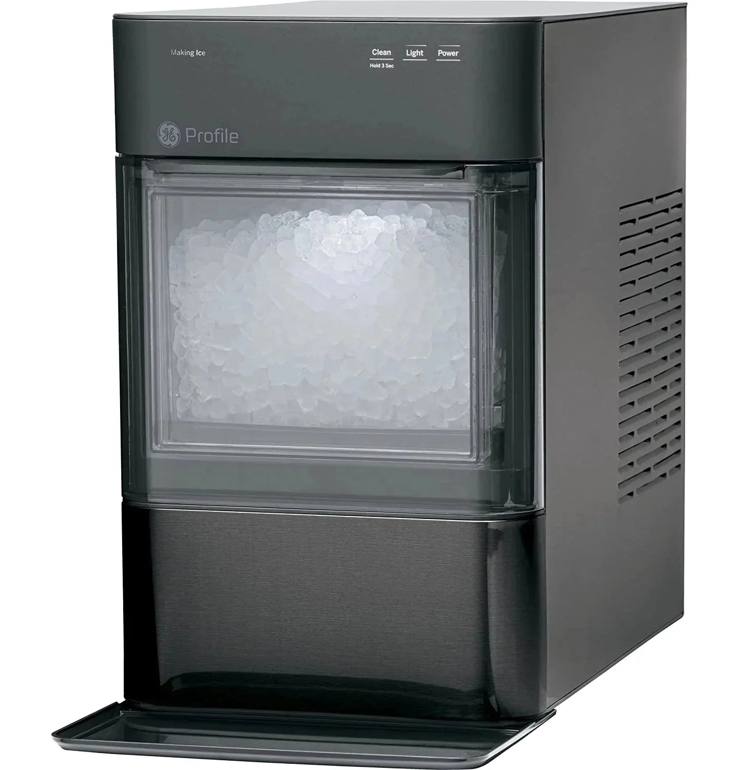 Countertop Nugget Ice Maker | Ice Machine with WiFi Connectivity | Smart Home Kitchen Essentials | Black Stainless