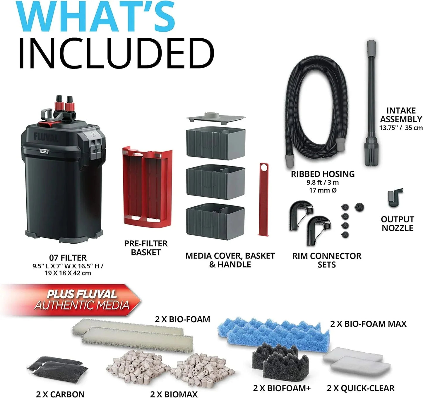 Perfomance Canister Filter - for Aquariums Up to 100 Gallons - Aquarium Canister Filter