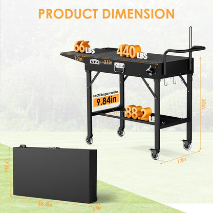 LETEUKE Grill Cart for Blackstone Griddle - Portable BBQ Table