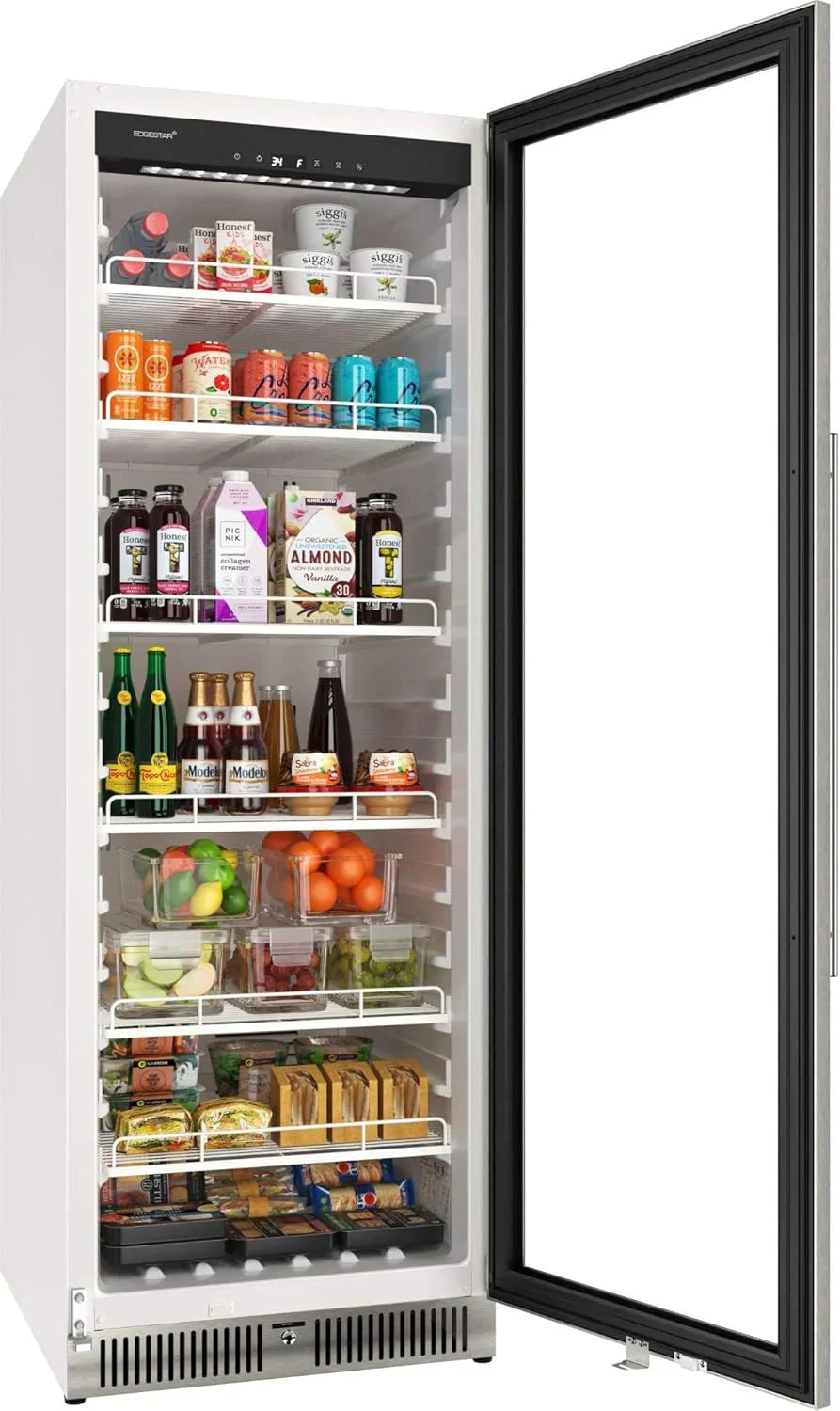 EdgeStar VBM101 22" Wide 10.1 Cu. Ft. Commercial Beverage Merchandiser – Stainless Steel, Temp Alarm, Reversible Door