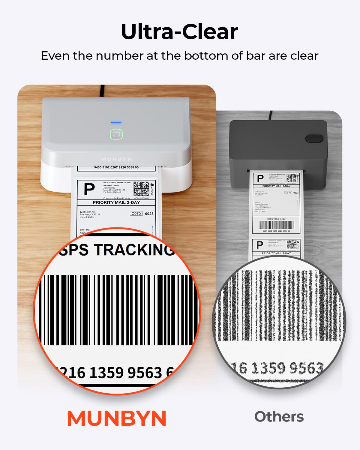 MUNBYN Bluetooth Thermal Label Printer RW403B - 4x6 Wireless