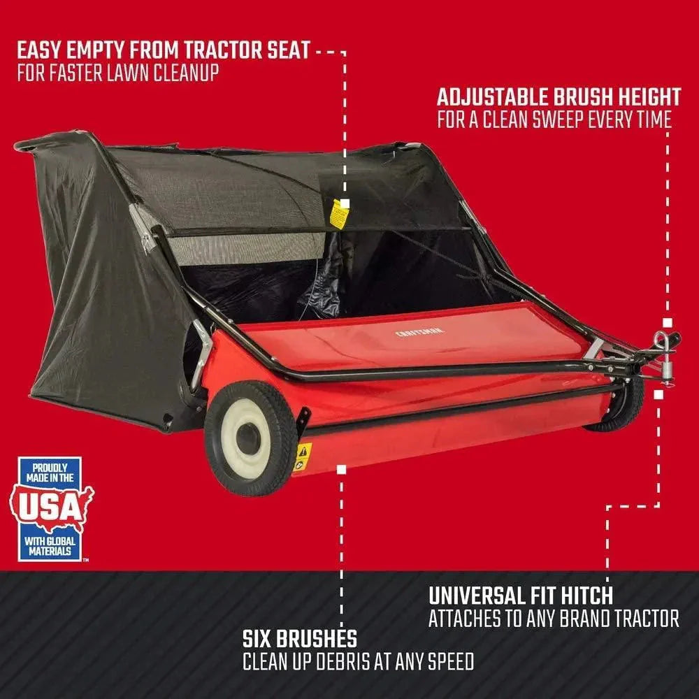 CMXGZBF7124546 52 Tow Lawn Sweeper, Black