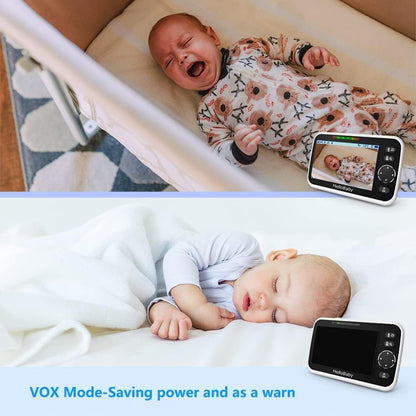 HELLOBABY Upgrade Baby Monitor - 30-Hour Battery, 2 Cameras, Night Vision
