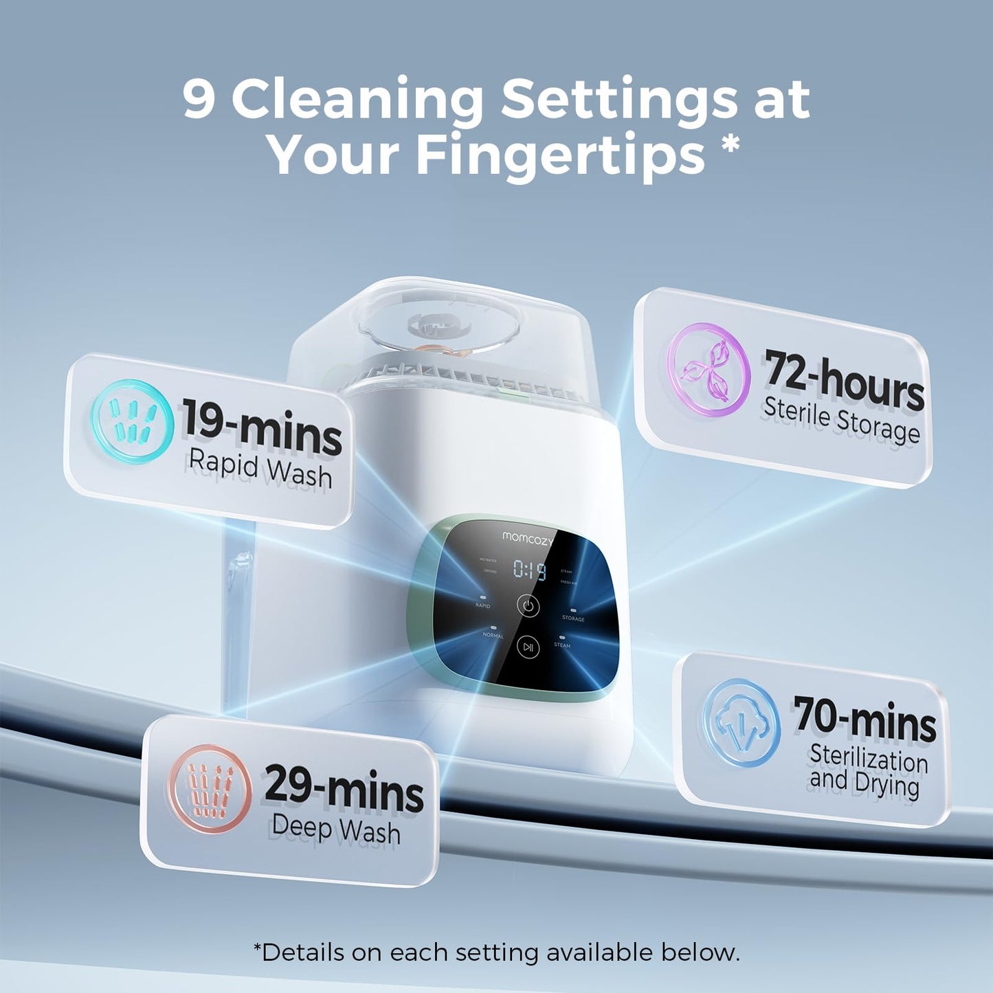 MOMCOZY KleanPal Pro Baby Bottle Washer & Sterilizer