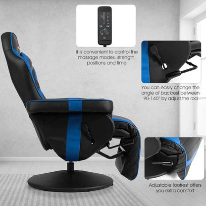 Pu Leather Massage Gaming Chair Ergonomic High Back Racing Style Gaming Recliner With Adjustable Backrest Amp Footrest Cup Holder Side Pouch - Comfortable And Ergonomic Design