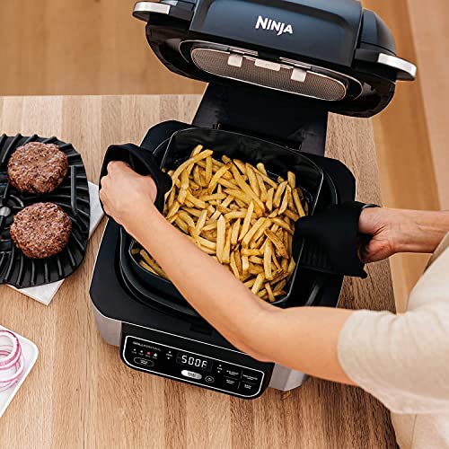 Ninja AG301 Foodi 5 in 1 Indoor Electric Grill with Air Fry, Roast, Bake & Dehydrate Programmable, Black/Silver: Home & Kitchen