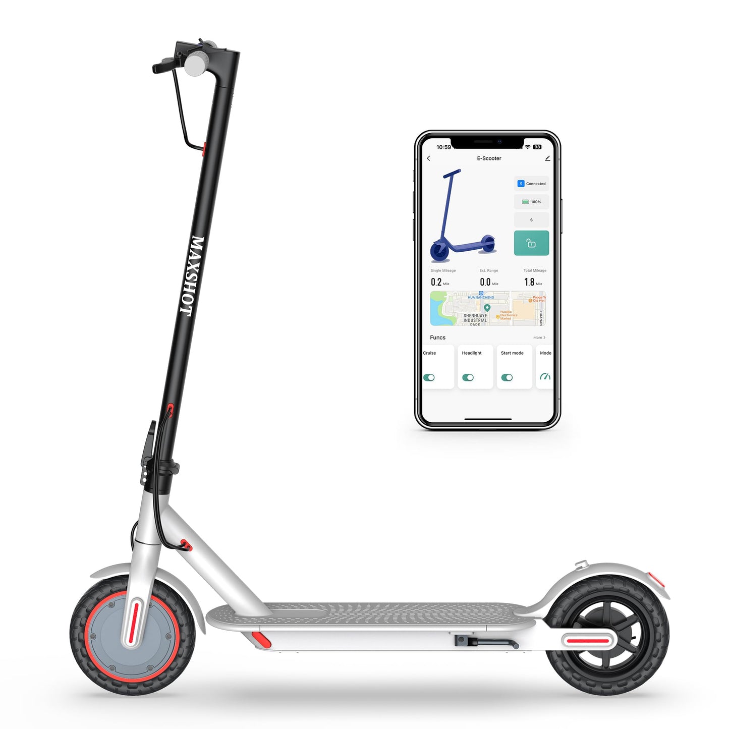 MAXSHOT Electric Scooter with Various Tire Sizes and Speeds