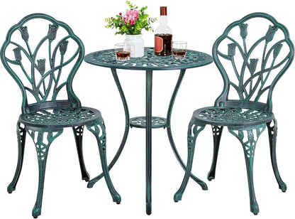 Patio Bistro Sets 3 Piece Cast Aluminum Bistro Table