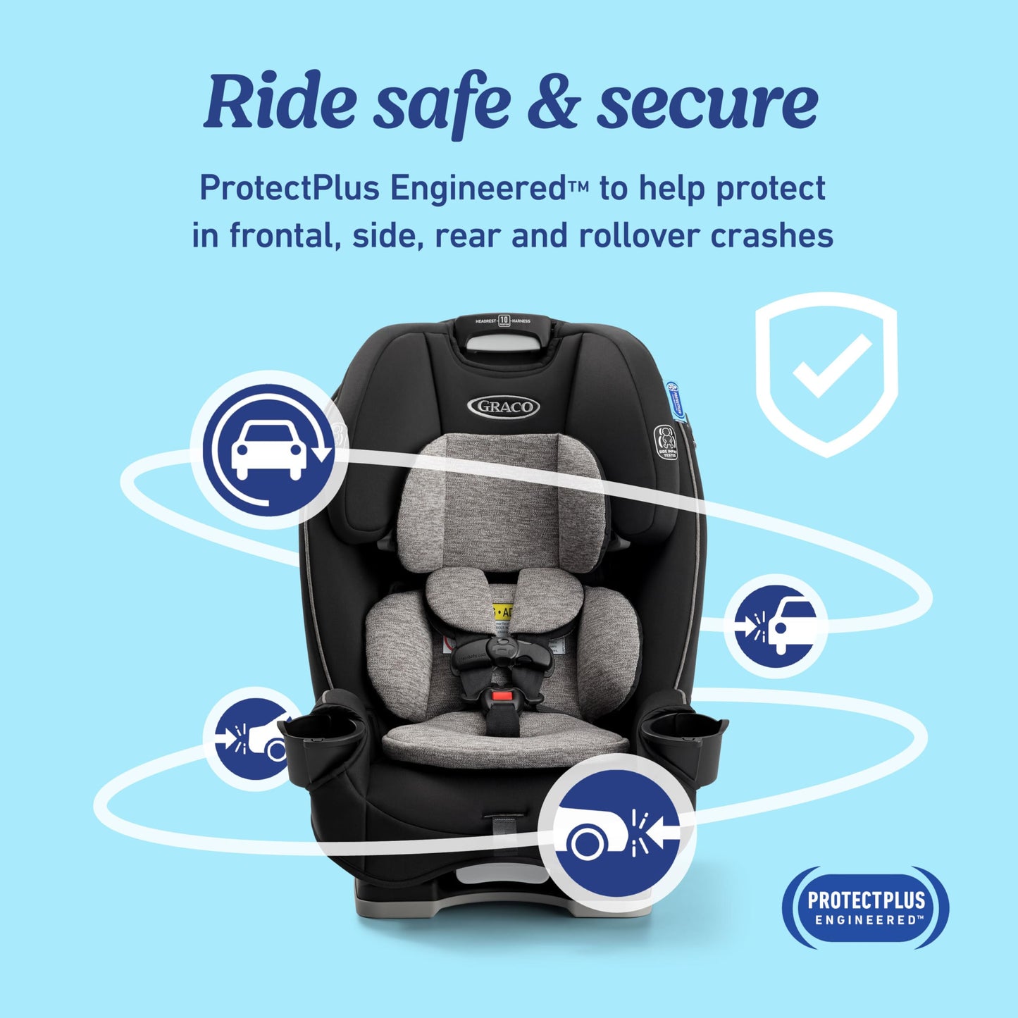 GRACO Slimfit 3 in 1 Convertible Car Seat - Space-Saving Comfort