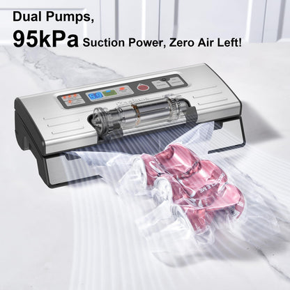 GASBYE 95kPa Vacuum Sealer Machine with Double Heat Seal