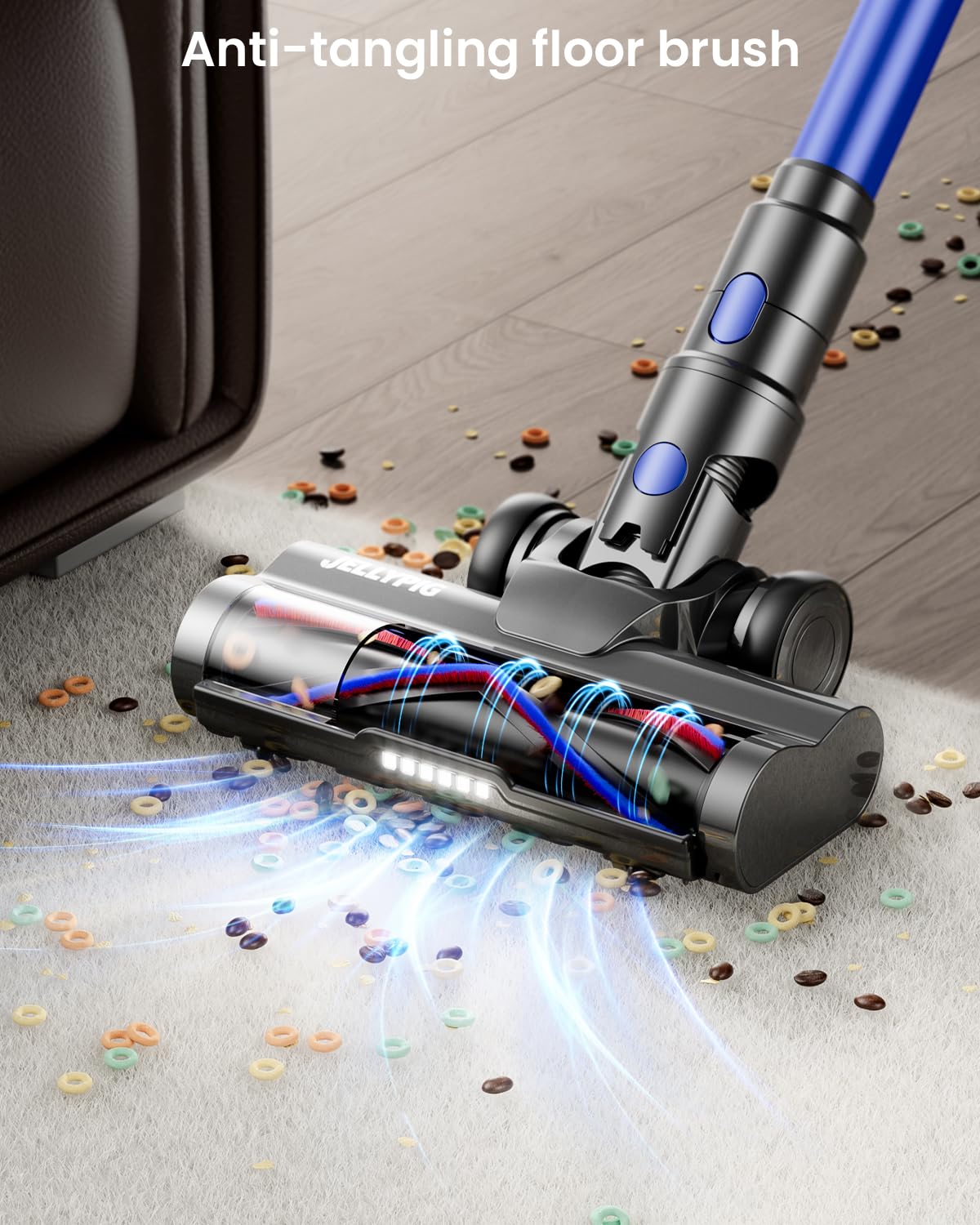 JELLYPIG Cordless Vacuum Cleaner 650W 55KPA 70Mins Stick