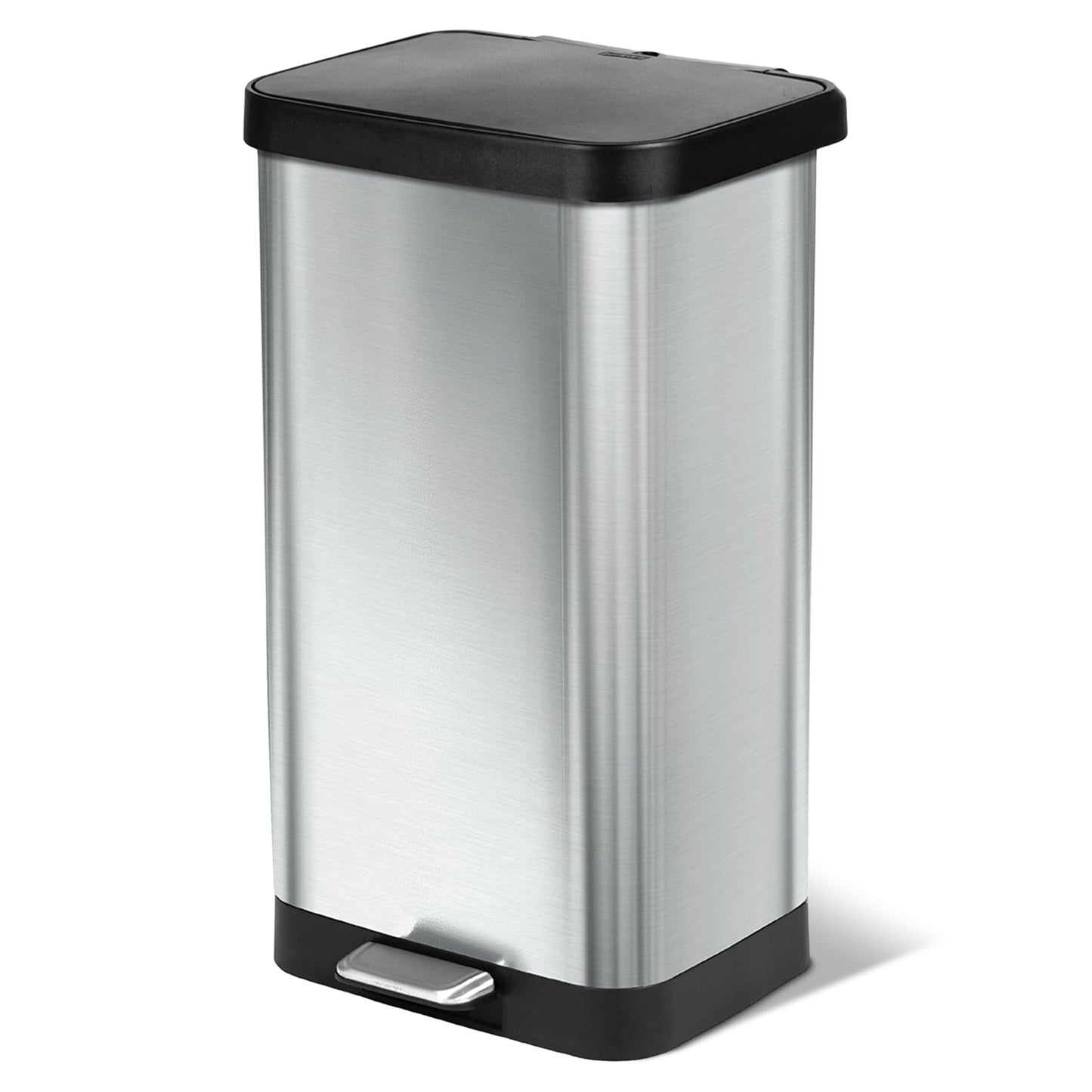 GLAD Stainless Steel 20 Gallon Step Trash Can with Odor Guard