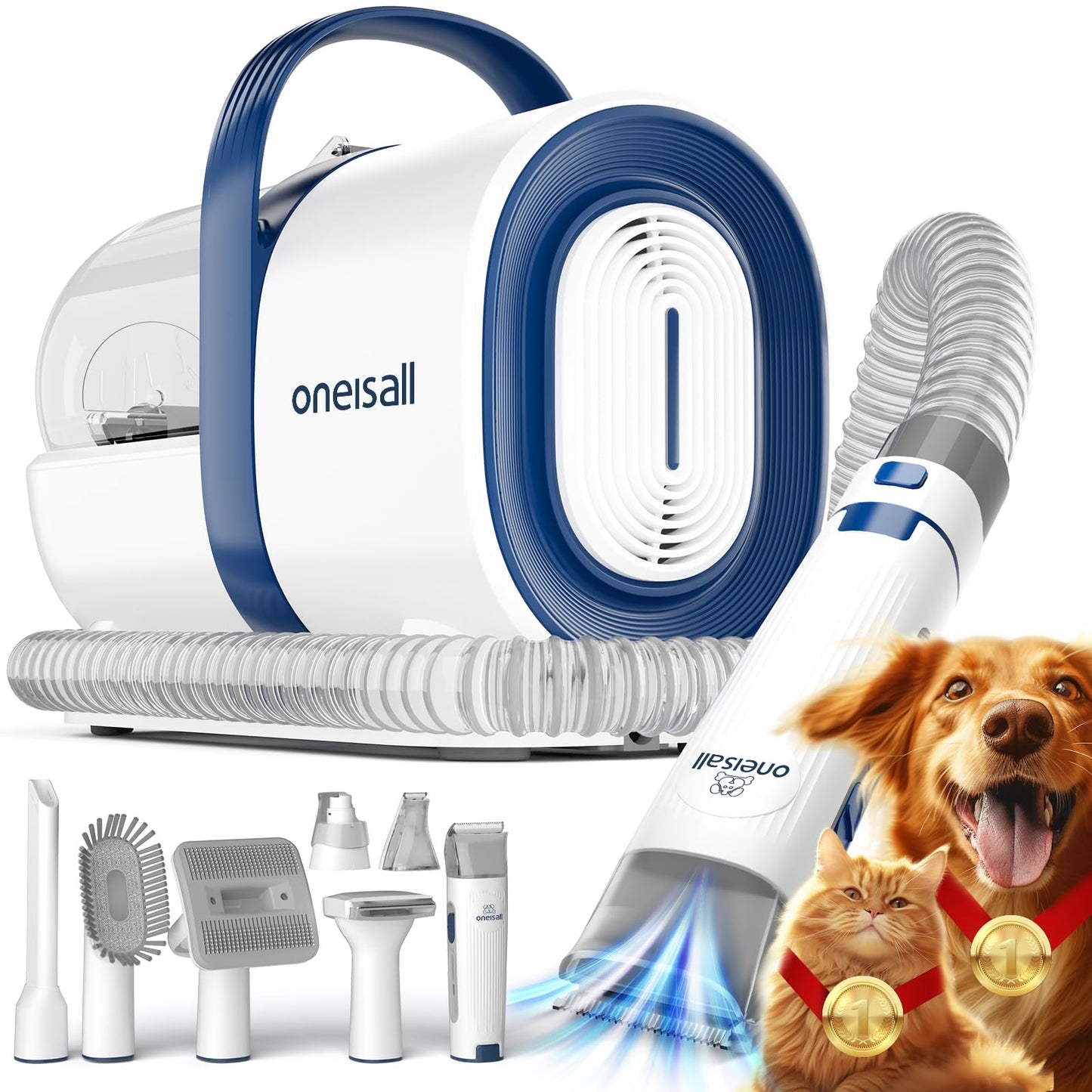 ONEISALL Dog Grooming Vacuum with Clipper & Nail Grinder