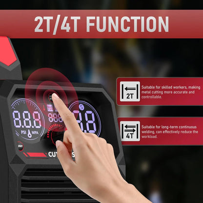 Plasma Cutting Machine 65Amp Non-High Frequency Non-Touch Arc Digital Screen Display DC Inverter 110/220V Dual Voltage Blowback Plasma Cutting Machine CUT-65DS