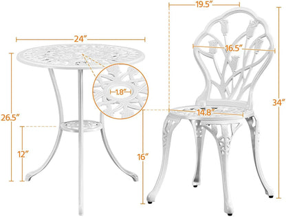 Patio Bistro Sets 3 Piece Cast Aluminum Bistro Table