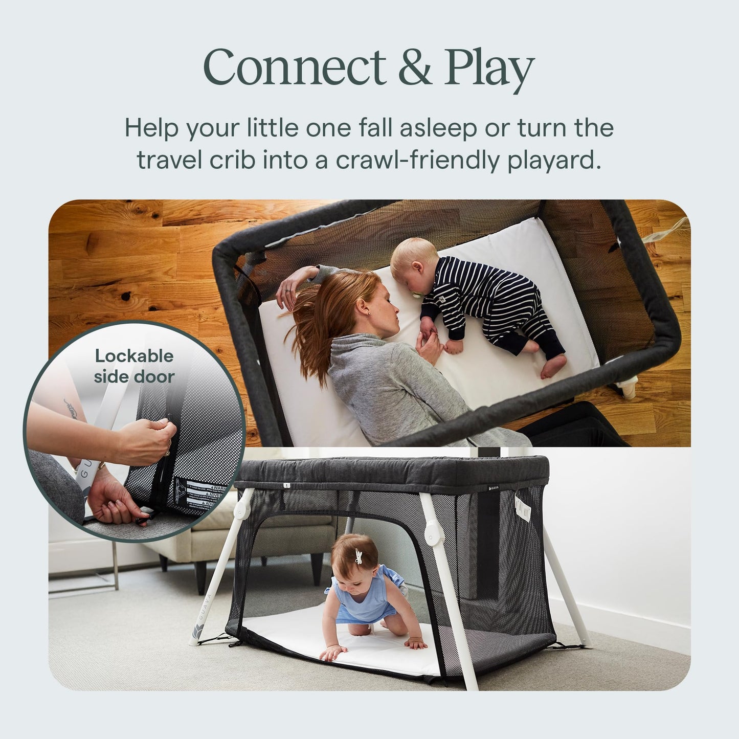 GUAVA FAMILY Travel Crib - Portable Baby Bed with Backpack Design
