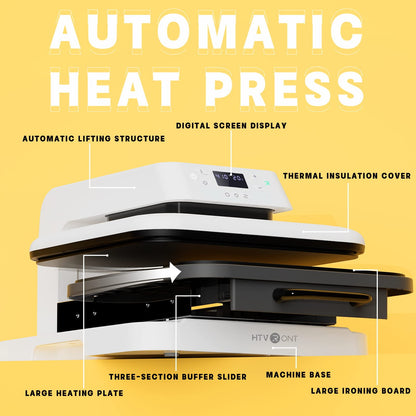 HTVRONT Auto Heat Press Machine - 15x15 T-Shirt Press